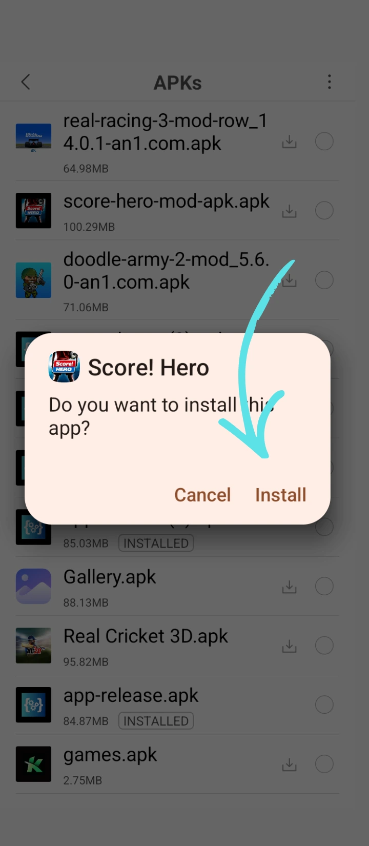 installing score hero screenshot